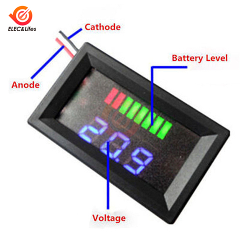 Testeur de capacité de batterie au Lithium, indicateur de niveau de Charge de batterie au plomb-acide 12V, affichage de tension de voiture ► Photo 1/6