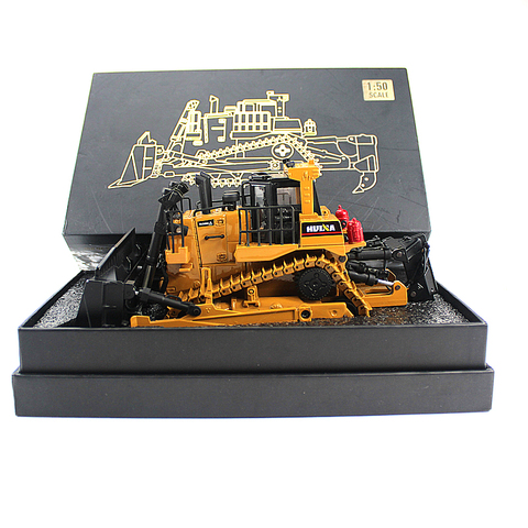 Bulldozer sur chenilles modèle alliage moulé sous pression 1:50 suivi ingénierie piste voiture haute Simulation Collection jouets en métal pour garçons enfant cadeau ► Photo 1/6