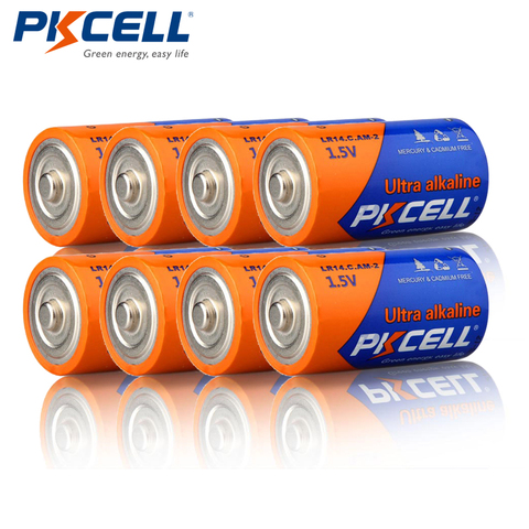 8 pcs/lot PKCELL C LR14 batterie AM2 CMN1400 E93 Super piles alcalines 1.5 v pour détecteur de fumée LED lumières rasoir sans fil ► Photo 1/6