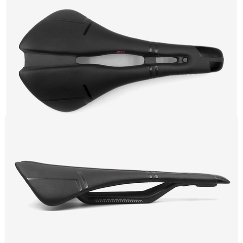 Selle de vélo en fibre de carbone tout-en-carbone et cuir, ouverte, pour adulte ► Photo 1/6