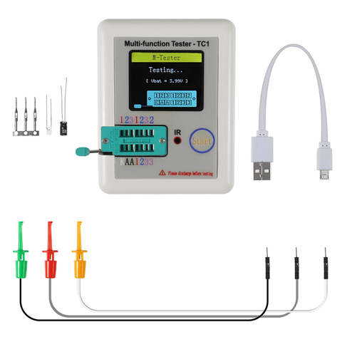 Rlc mètre lcr tc1 transistomètre 1.8 pouces Affichage Multi-fonction lcr-tc1 tft transistomètre Détecteur pour diode triode ► Photo 1/1