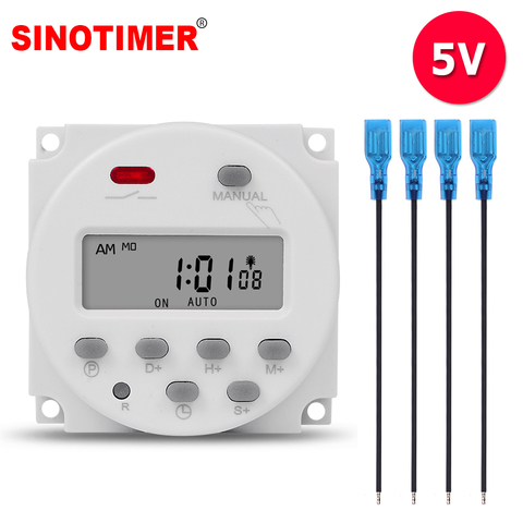 Minuterie numérique LCD 5V, intervalle d'une seconde, interrupteur de relais de temps Programmable hebdomadaire de 7 jours, programmateur CN101S ► Photo 1/1