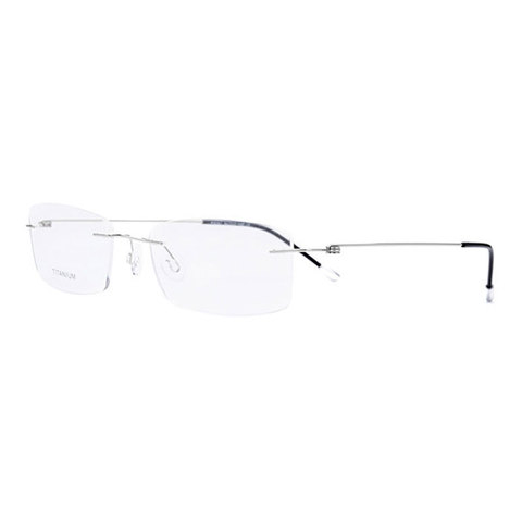 Lunettes de vue à forme rectangulaire sans bords en titane, monture optique pour hommes et lunettes pour femme ► Photo 1/6