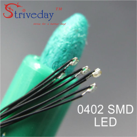 Micro litz résistances LED filaires 8-12V, 10 pièces par lot, 0402 SMD, pré-soudés, choix entre 9 couleurs, à faire soi-même ► Photo 1/6
