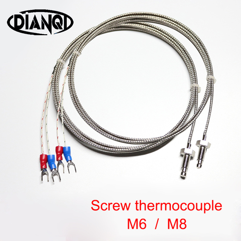 Sonde de température de type K E M6, type vis, filetage M8, résistance thermique, capteur de température, ligne de température ► Photo 1/5
