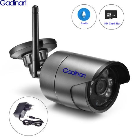 Gadinan – caméra de surveillance extérieure IP Wifi HD 2MP/1080P, sans fil, avec câble Audio et led IR, emplacement pour carte SD et port Max 128G, adaptateur gratuit ► Photo 1/6