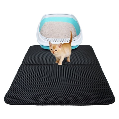 Tapis de litière pour chat de compagnie EVA Double couche litière pour chat tapis de trappeur pliant imperméable antidérapant tapis de litière pour animaux de compagnie livraison directe 2022 nouvel animal de compagnie ► Photo 1/5