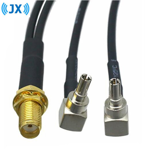 JX SMA femelle à 2 X CRC9 ou TS9 connecteur séparateur combinateur Y type câble queue de cochon 15CM pour HUAWEI/ZTE 3G/4G modem antenne ► Photo 1/6