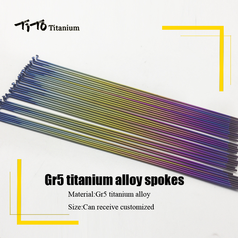 TiTo-rayons de rayons multicolores en titane, 32/36 pièces, pour vtt/groupe de roues de bicyclette de route, 2.0mm ► Photo 1/6