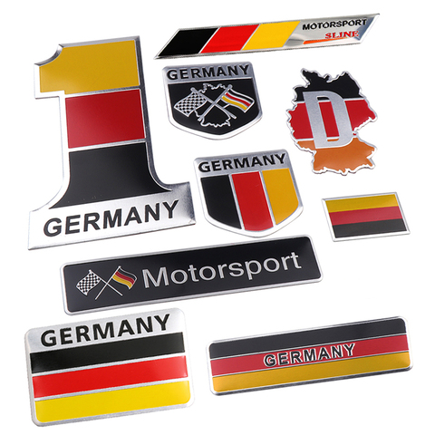 Insigne de drapeau allemand en 3D de style de voiture, emblème allemand allemand, autocollant allemand, Grille, décoration pour carrosserie, pare-choc, fenêtre, moto ► Photo 1/6