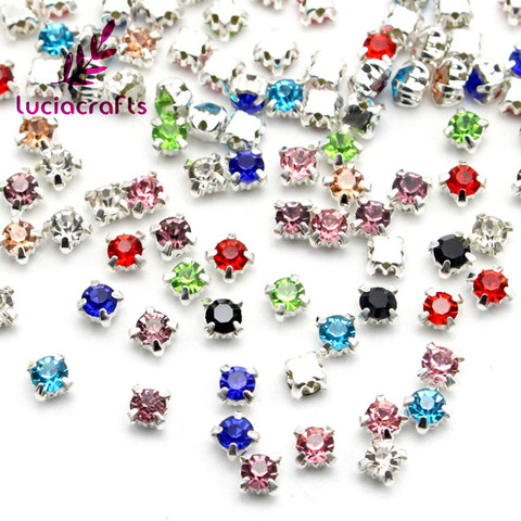 Lucia artisanat 100/200 pièces 4mm ss16 verre coudre sur strass cristal griffe couture bricolage matériel G0814 ► Photo 1/6