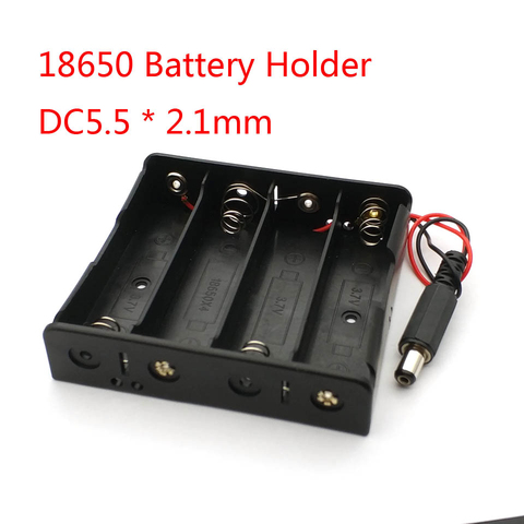 Nouveau Power bank 18650 support de batterie en plastique, boîte de rangement pour 4x18650 avec prise d'alimentation DC5.5 * 2.1mm ► Photo 1/4