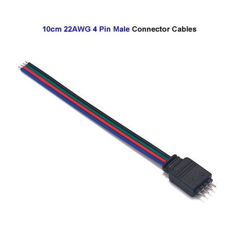 Câble de connecteur RGB mâle à 4 broches LED, câble électrique 10/15cm pour bandes d'éclairage RGB 5050, 3528, LED ► Photo 1/6