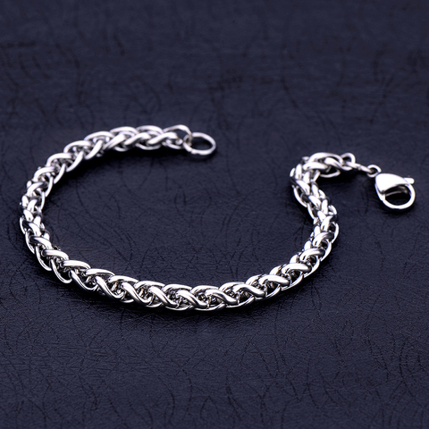 Bracelet en acier inoxydable pour hommes, bijoux à la mode, cadeau de noël, 4MM, 5MM, 6MM, livraison directe, prix bas ► Photo 1/5