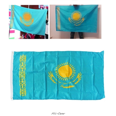 Bannière suspendue drapeau du Kazakhstan, 90x2022 cm, pour les activités de bureau, décoration de la maison, 150, B89 ► Photo 1/6