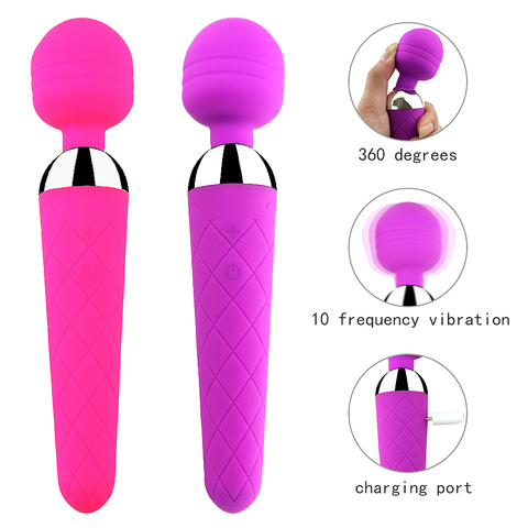 Vibrateur baguette magique AV, puissant, stimulateur Clitoris, jouets de sexshop pour adultes, gode vibrant pour point G pour femmes ► Photo 1/6