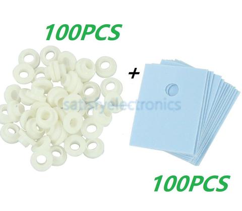 100 pièces TO-220 Transistor rondelle en plastique rondelle d'isolation + TO-220 tampons Silicone ► Photo 1/4