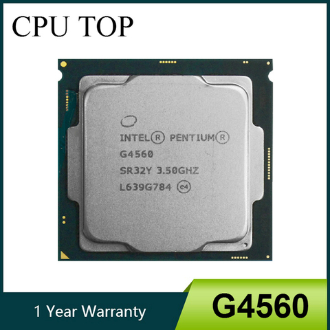 Processeur Intel Pentium G4560 Cache 3 mo 3.50GHz LGA1151 ordinateur de bureau double coeur CPU ► Photo 1/3