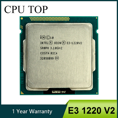 Intel Xeon E3 1220 V2 3.1GHz, 8MB 4 cœurs, 1333MHz, SR0PH, LGA1155, processeur d'unité centrale ► Photo 1/3