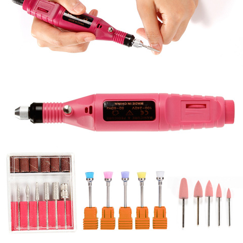 Perceuse à ongles électrique, appareil pour manucure, dissolvant de cuticules, fraisage, mèches en Silicone, pédicure, brosse de polissage pour vernis ► Photo 1/1