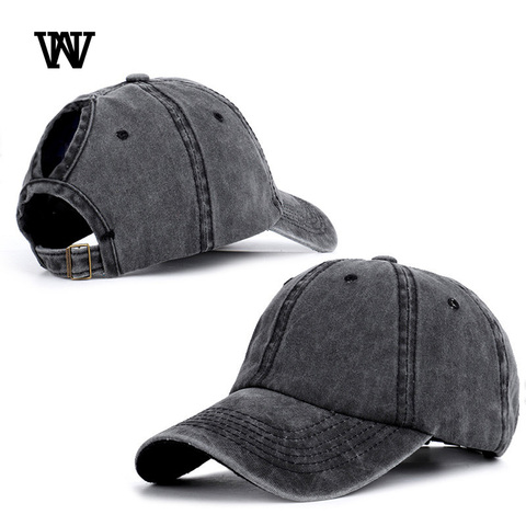 Casquette de Baseball en queue de cheval ajustable pour femmes, couleur unie, chapeau d'été de papa, Streetwear, chapeau de camionneur pour hommes et femmes, collection BQM-CZX1 ► Photo 1/6