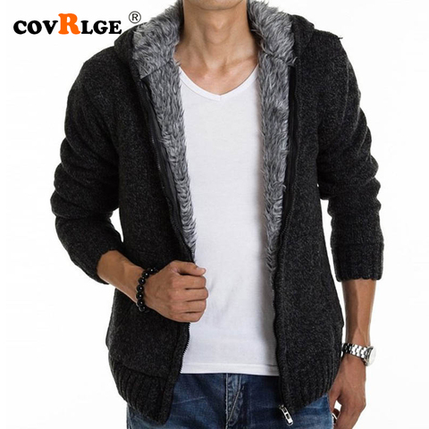 Covrlge – sweat à capuche avec intérieur épais en fourrure pour homme, sweat-shirt chaud, décontracté, épais, offre spéciale, automne et hiver, MWK001 ► Photo 1/1