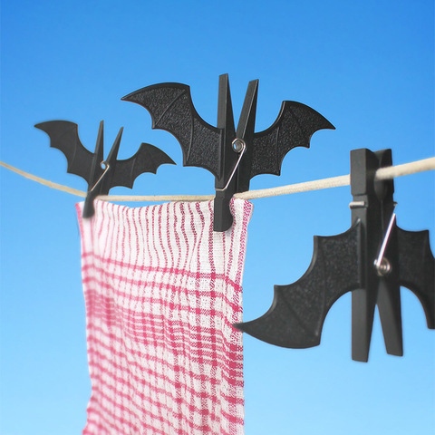 Lot de pinces à chauves-souris pour décoration de maison, 10 pièces/lot, pinces à linge en plastique, couleur noire et rouge, cadeaux d'halloween et de noël ► Photo 1/1