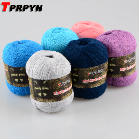 TPRPYN – fil à tricoter 500, 10 pièces = 98% g, vison, cachemire, 2% pashm, laine de bébé, tricoté à la main, fin et doux ► Photo 1/6