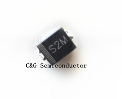 Diode de redresseur S2M 1000V 2A SMB DO-214AA, 20 pièces ► Photo 1/1