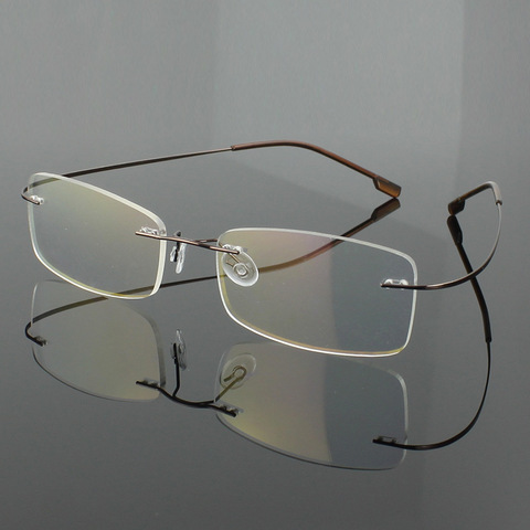 Hotochki − lunettes de styliste sans bords, en titane et myopie, à la mode, carrées à mémoire de forme, 9 couleurs, pour hommes et femmes, collection armature de lunettes ► Photo 1/4