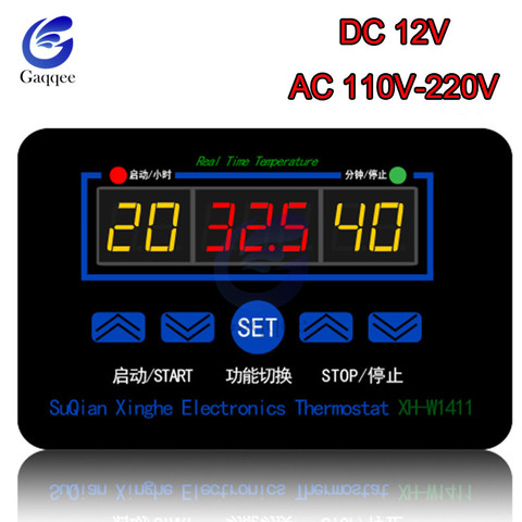 Thermostat multifonction à affichage numérique, interrupteur de commande de température XH-1411 W1411 DC 12V AC 110V-220V ► Photo 1/6