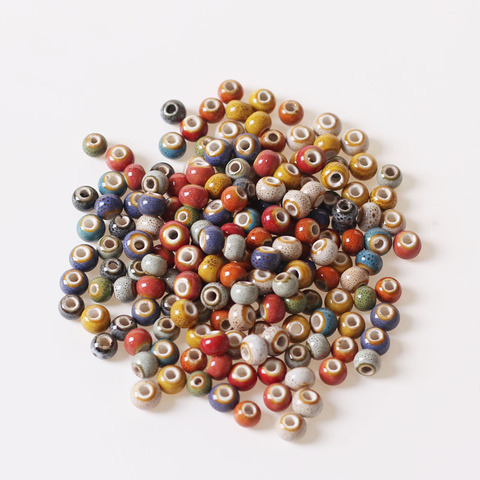 Perles en céramique faites à la main, 100 pièces, 6mm 8mm, 10 couleurs pour la fabrication de bijoux ► Photo 1/6