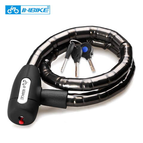 INBIKE-serrure de câble de vélo vtt, étanche 0.85m, Anti-vol, avec 3 clés, accessoires de cyclisme ► Photo 1/6