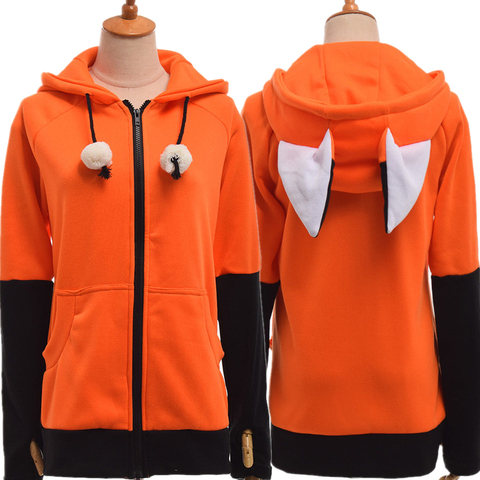 Animal renard oreille Cosplay Costumes manteau à capuche chaud Orange sweat sweats à capuche unisexe ► Photo 1/5