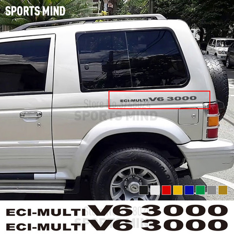 Autocollants de style automobile, 2 X eci-multi V6 3000, pour Mitsubishi Pajero Shogun Montero Side MK2 V20, accessoires de voiture ► Photo 1/6