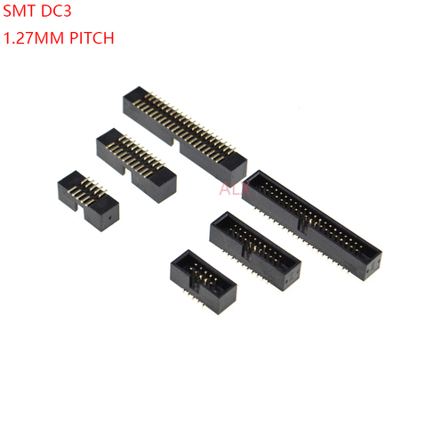 Connecteur de boîte idc DOUBLE rangée, 5 pièces, SMT 10/20/30/40 broches, 1.27MM, mâle, prise droite, PCB, SMD 10P/20P/40 P, DC3 ► Photo 1/4