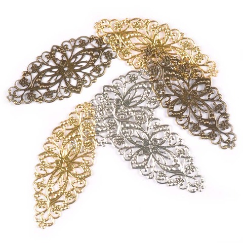 Filigree-enveloppes de connecteur 10 pièces, embellissements pour bricolage Scrapbooking, décoration de la maison or/argent/Bronze, artisanat en métal fait main yk0745 ► Photo 1/6