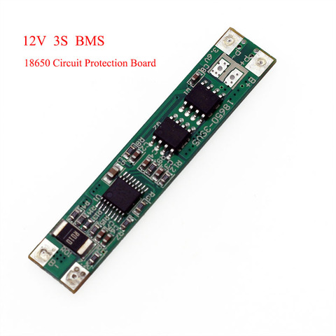Carte de protection pour batterie lithium 3S 12V 18650, circuit imprimé BMS 2MOS10A, courant de décharge 10.8V 11.1V 12.6V ► Photo 1/6