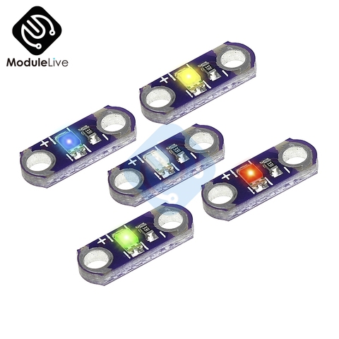 LilyPad LED, assortiment de 5 couleurs, rouge/bleu/vert/blanc/jaune pour Arduino IDS, 5 pièces/lot ► Photo 1/6