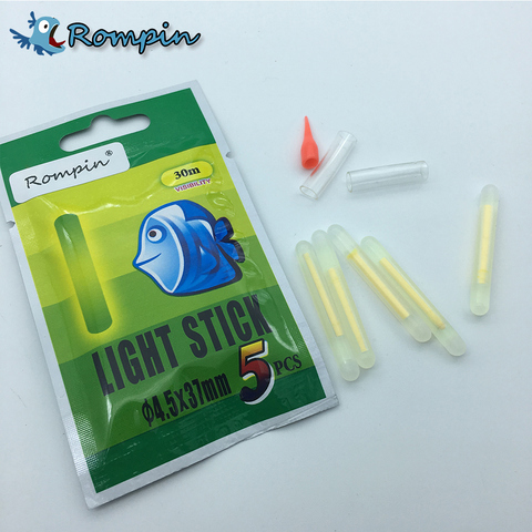 Romrin – lot de 5 bâtons de pêche fluorescents, 5 sacs, lumière de nuit, luisant foncé, lot utile, 25mm/37mm ► Photo 1/1
