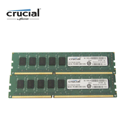Crucial – mémoire de serveur d'ordinateur de bureau, modèle DDR3, capacité 4 go, fréquence d'horloge 1066/PC3-8500 MHZ, RAM CL7, broches 240pin, tension 1.5V, DIMM ► Photo 1/1
