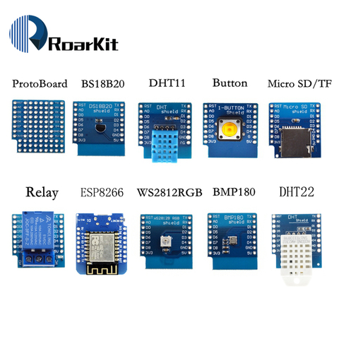 ESP8266 D1 Mini Pro WiFi carte de développement NodeMcu WS2812 RGB DHT11 DHT22 AM2302 relais DS18B20 BMP180 moteur pour kit de bricolage WeMos ► Photo 1/6