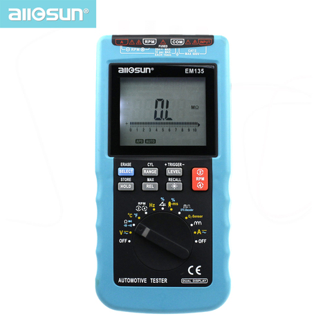 Multimètre numérique pour automobile, 20a, ACA/DCA, LCD, Angle de maintien, température O2-sensor RPM, ALL SUN EM135 moderne ► Photo 1/6