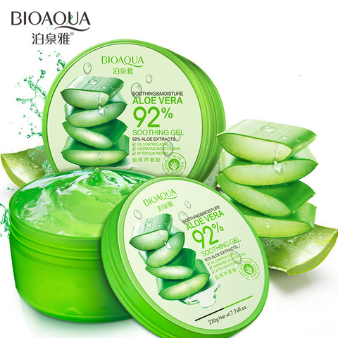 BIOAQUA-Gel d'aloe Vera naturelle et lisse, crème de blanchiment, pour le visage, traitement d'acné humide, soins de la peau, pour hommes ► Photo 1/6