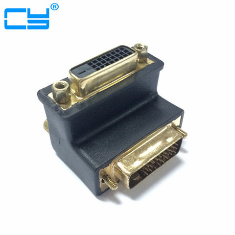 Haute qualité DVI 24 + 1 mâle à DVI-D femelle 90 degrés angle droit convertisseur vidéo adaptateur ► Photo 1/2