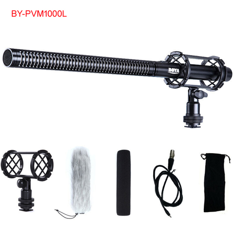 BOYA BY-PVM1000L fusil de chasse entretien vidéo Microphone avec support de choc, pare-brise, étui pour Canon Nikon Sony appareil photo reflex numérique caméscope ► Photo 1/1