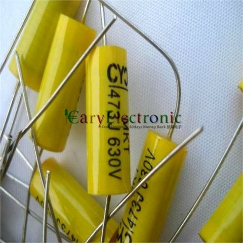 Vente en gros et au détail longs fils jaune Axial Polyester Film condensateurs électronique 0.047uF 630V fr tube ampli audio livraison gratuite ► Photo 1/4