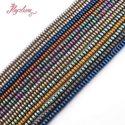 2x4mm Lisse Rondelle Forme Perle Hématite Non Magnétique Naturel Pierre Perles Pour Collier Bracelet Fabrication de Bijoux 15 