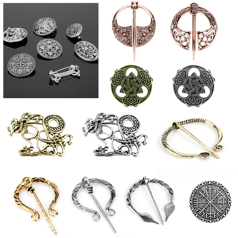 Broche Viking nordique Vintage, bijoux, épaule, châle, écharpe, fermoir cape, broche, accessoires médiévaux, Badge en métal ► Photo 1/6