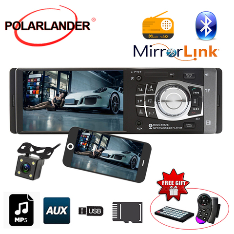 Autoradio Bluetooth, lecteur Audio stéréo MP5, 4.1 pouces, FM, 1 Din, lecteur cassette, USB, commande au volant ► Photo 1/5